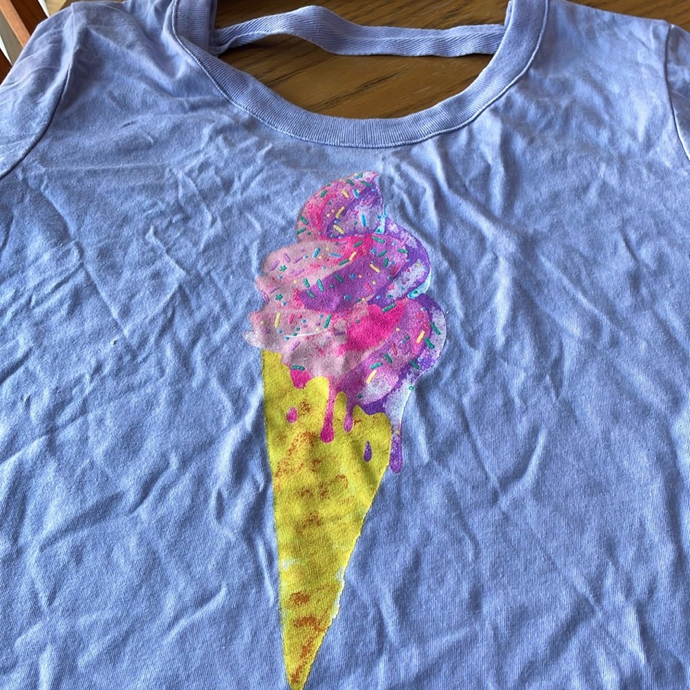 Chaser Ice Cream Cone Short Sleeve Shirt Size 14 NWOT